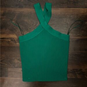 House of Harlow 1960 Emerald Ribbed Top